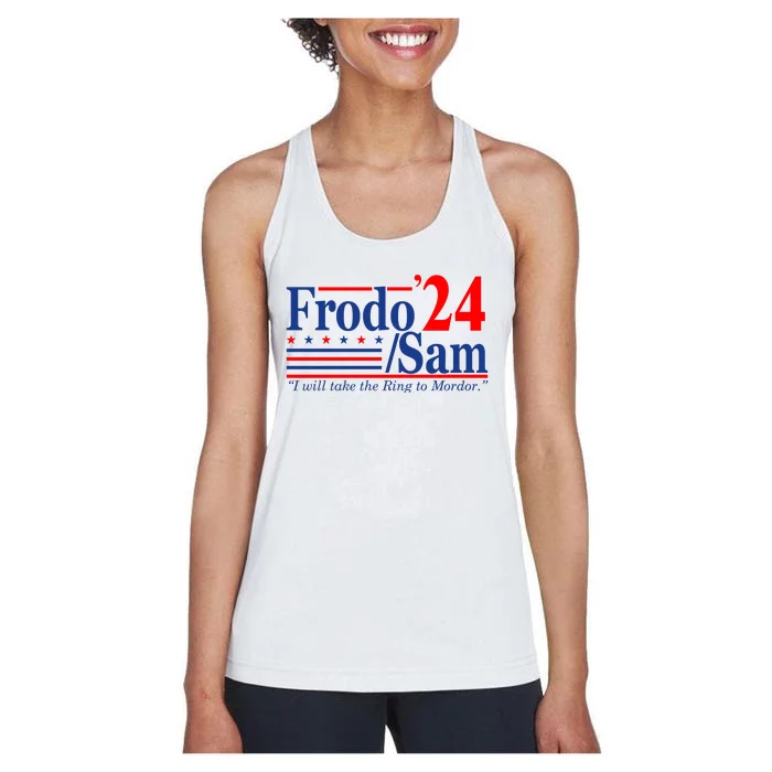 Frodo Sam 2024 I Will Take The Ring To Mordor Funny Women's Racerback Tank