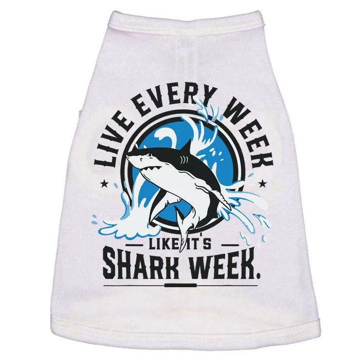 Funny Shark 2024 Week Guess What Week Is It Shark Lover Gift Doggie Tank