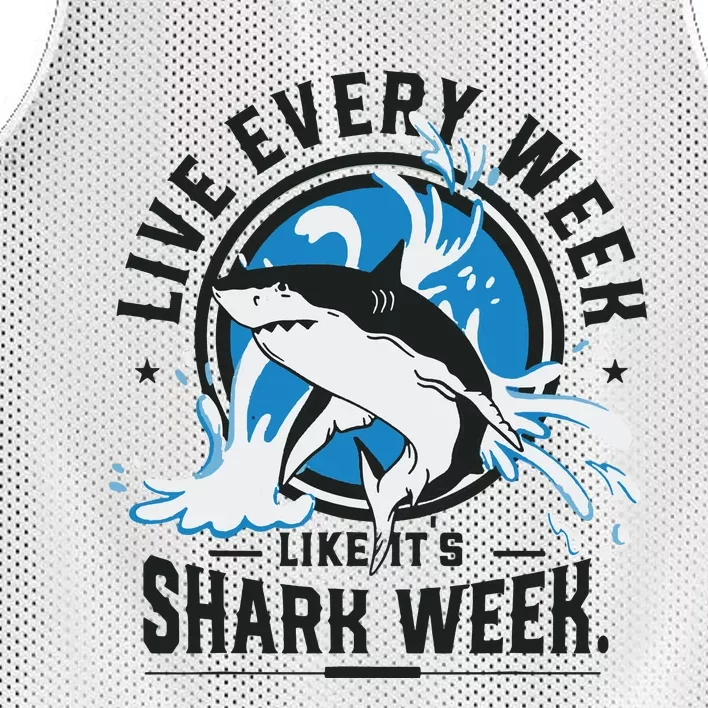 Funny Shark 2024 Week Guess What Week Is It Shark Lover Gift Mesh Reversible Basketball Jersey Tank