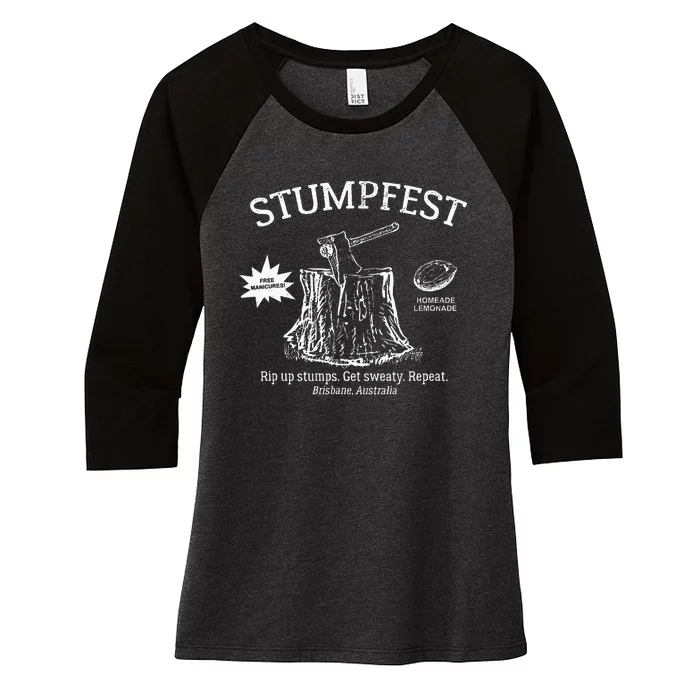 Funny Stumpfest 2023 Brisbane Get Sweaty Women's Tri-Blend 3/4-Sleeve Raglan Shirt