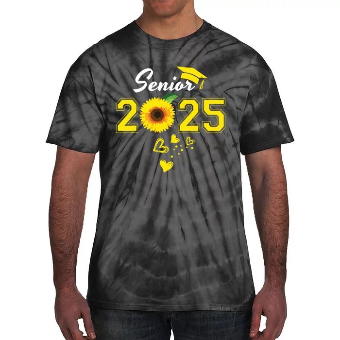 Funny Senior 2025 Funny Graduation Sunflower Class Of 2025 Tie-Dye T-Shirt