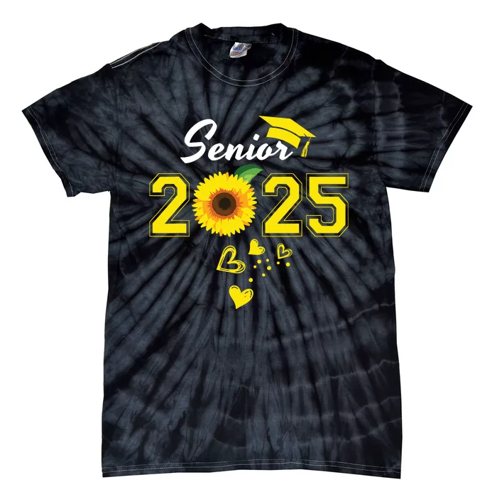 Funny Senior 2025 Funny Graduation Sunflower Class Of 2025 Tie-Dye T-Shirt