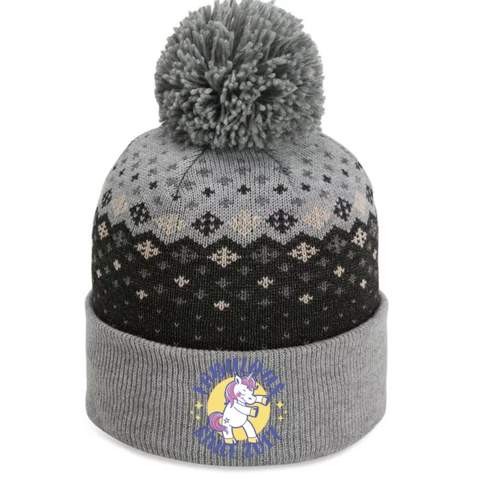 Fabulous Since 2017 Unicorn Cute Birthday The Baniff Cuffed Pom Beanie