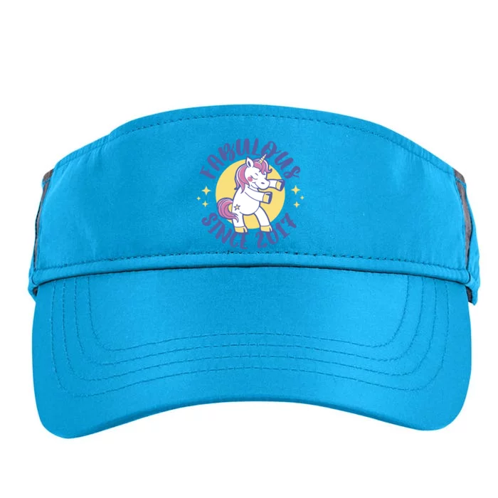 Fabulous Since 2017 Unicorn Cute Birthday Adult Drive Performance Visor