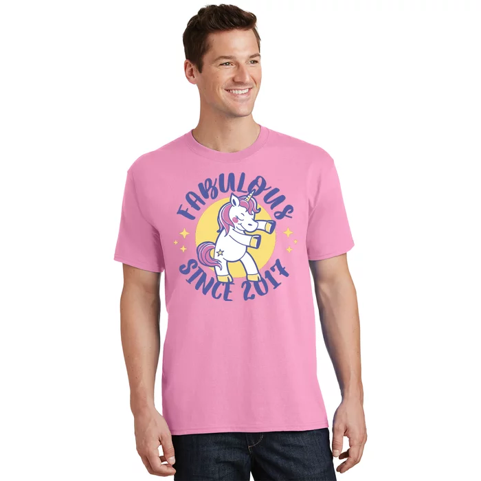 Fabulous Since 2017 Unicorn Cute Birthday T-Shirt