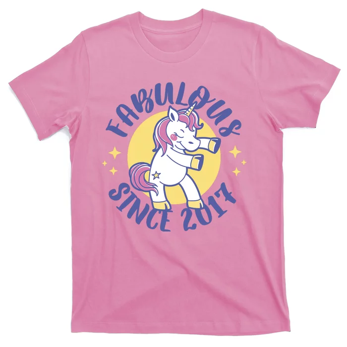 Fabulous Since 2017 Unicorn Cute Birthday T-Shirt