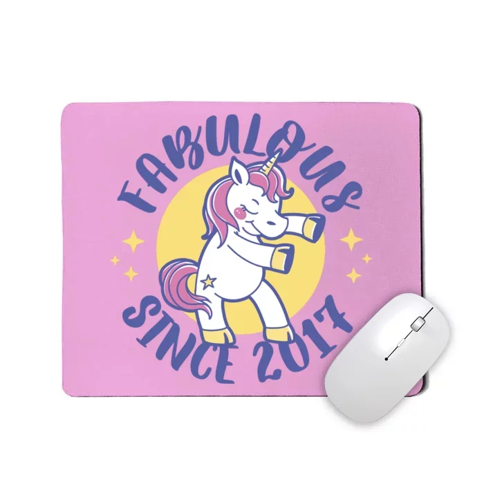 Fabulous Since 2017 Unicorn Cute Birthday Mousepad