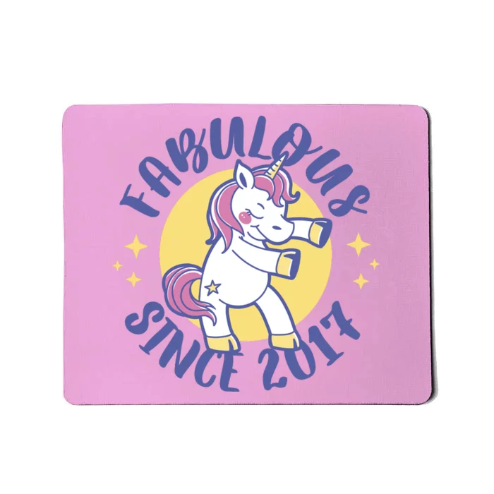 Fabulous Since 2017 Unicorn Cute Birthday Mousepad