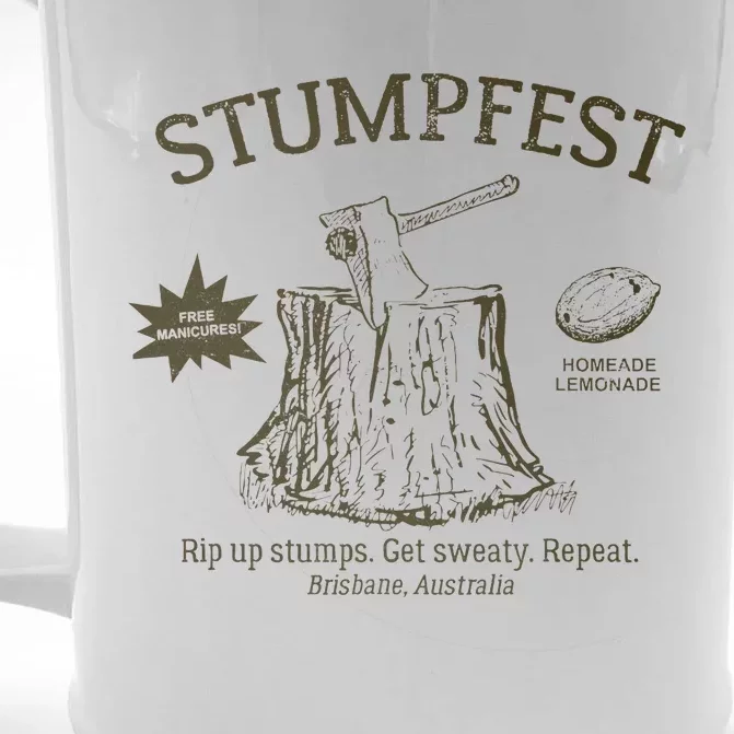 Funny Stumpfest 2023 Brisbane Get Sweaty Front & Back Beer Stein