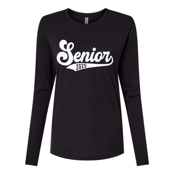 Funny Senior 2025 Womens Cotton Relaxed Long Sleeve T-Shirt