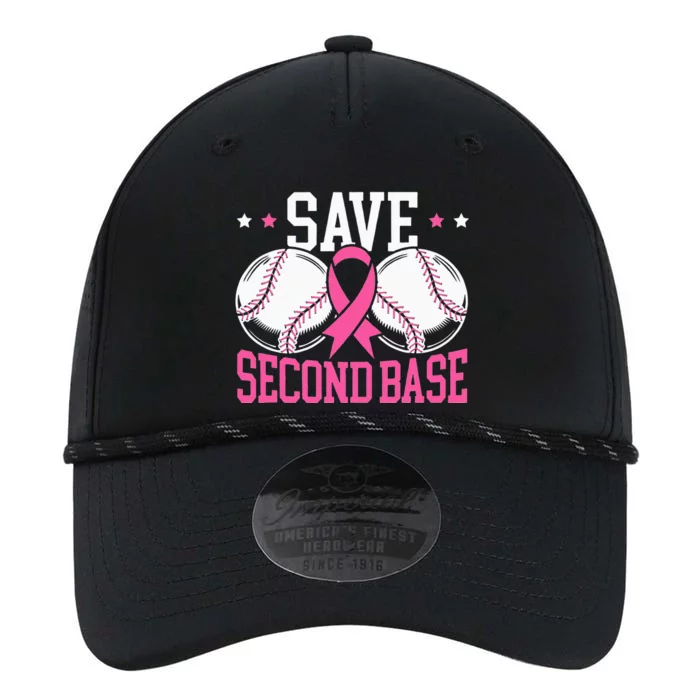 Funny Save 2nd Base Baseball Player Breast Cancer Awareness Performance The Dyno Cap