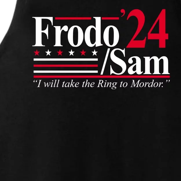 Frodo Sam 2024 I Will Take The Ring To Mordor Ladies Tri-Blend Wicking Tank