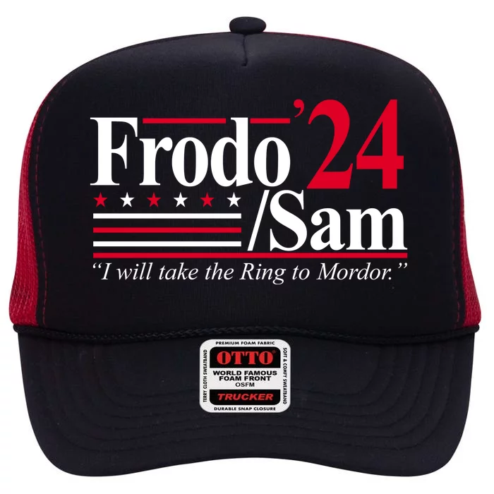 Frodo Sam 2024 I Will Take The Ring To Mordor High Crown Mesh Trucker Hat