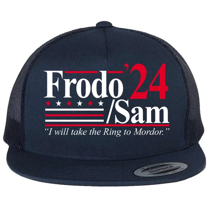 Frodo Sam 2024 I Will Take The Ring To Mordor Flat Bill Trucker Hat