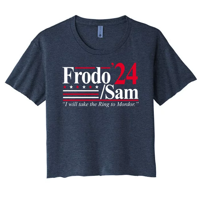 Frodo Sam 2024 I Will Take The Ring To Mordor Women's Crop Top Tee