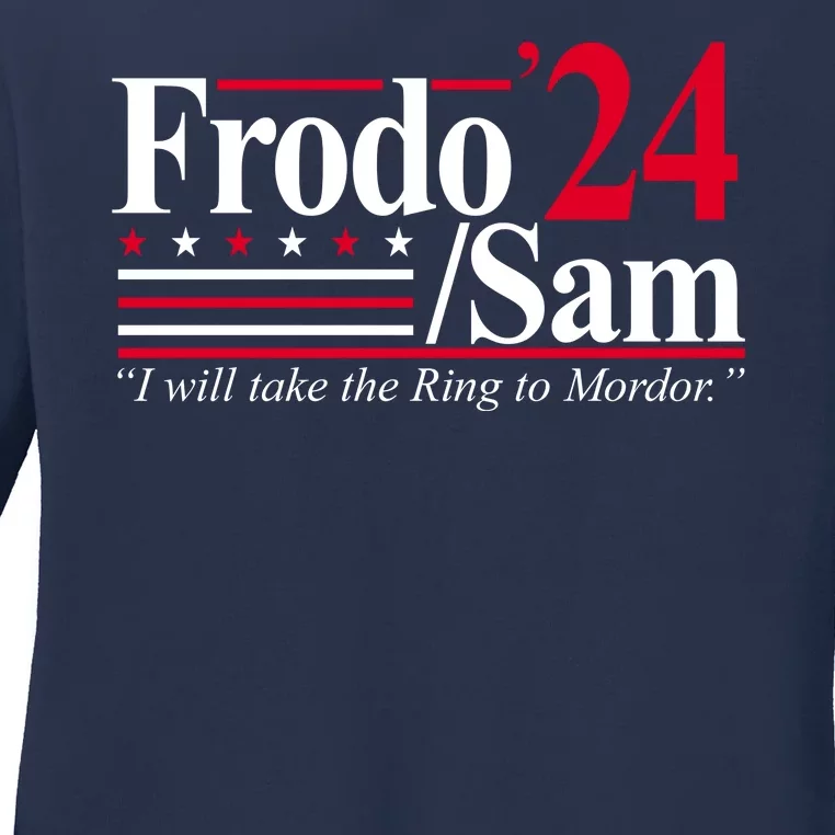 Frodo Sam 2024 I Will Take The Ring To Mordor Ladies Long Sleeve Shirt