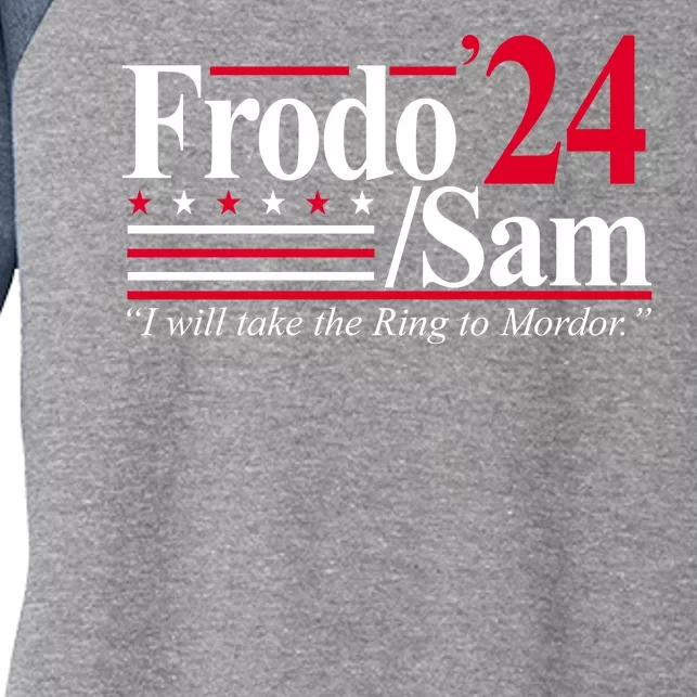 Frodo Sam 2024 I Will Take The Ring To Mordor Women's Tri-Blend 3/4-Sleeve Raglan Shirt