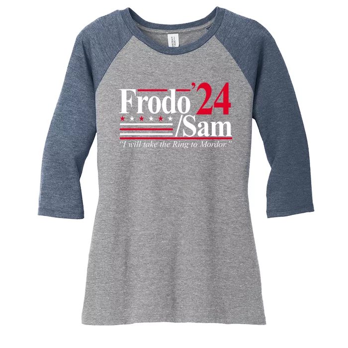 Frodo Sam 2024 I Will Take The Ring To Mordor Women's Tri-Blend 3/4-Sleeve Raglan Shirt