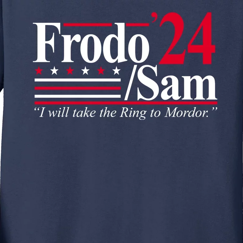 Frodo Sam 2024 I Will Take The Ring To Mordor Kids Long Sleeve Shirt