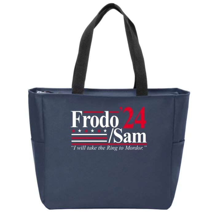 Frodo Sam 2024 I Will Take The Ring To Mordor Zip Tote Bag