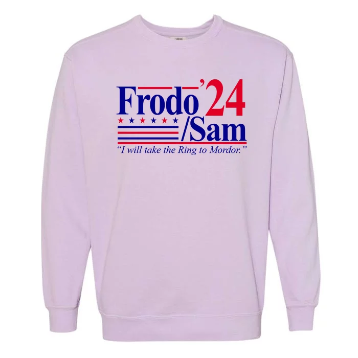 Frodo Sam 2024 I Will Take The Ring To Mordor Garment-Dyed Sweatshirt