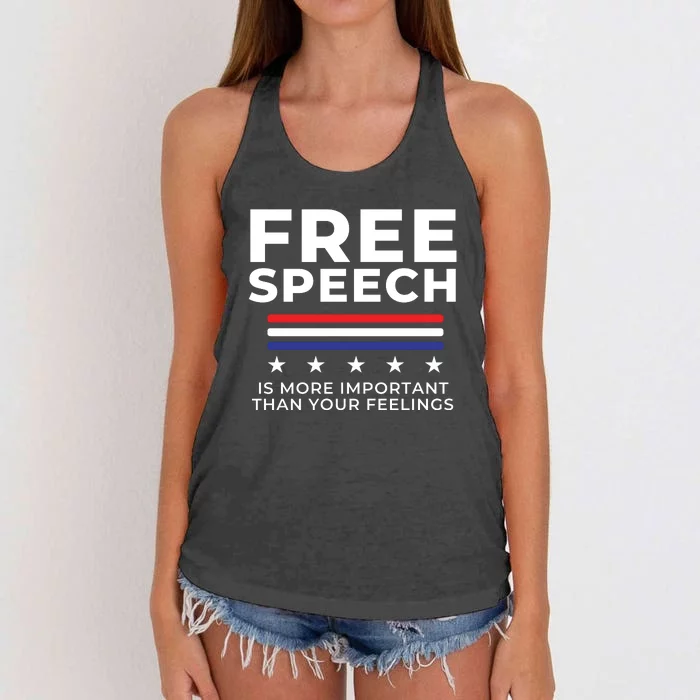 Free Speech Anti Cancel Culture Women's Knotted Racerback Tank