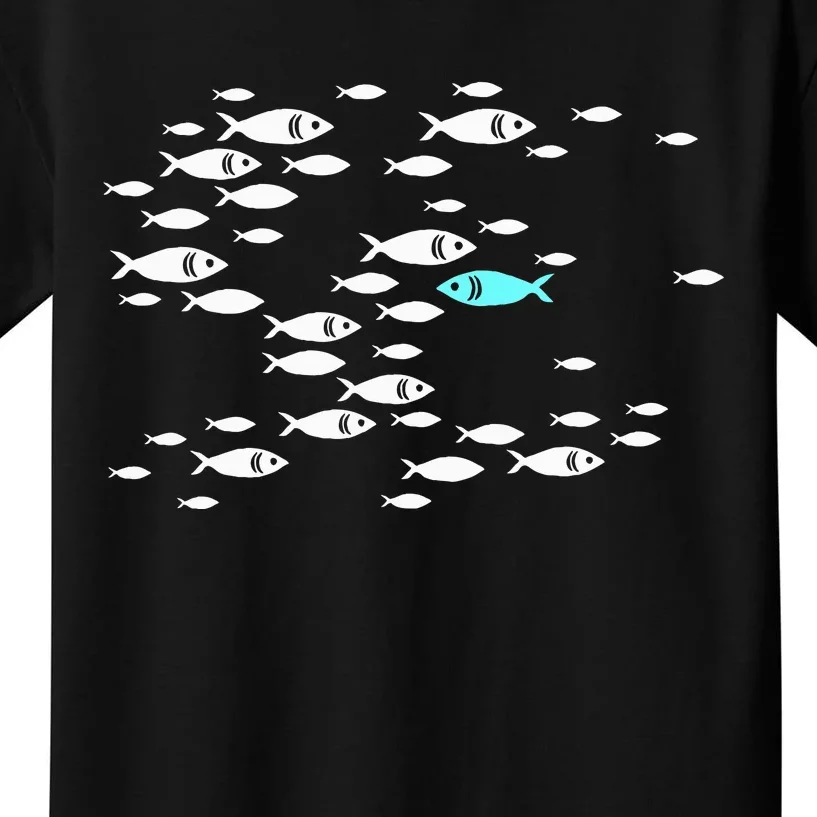 Fish swim against the current in the sea Kids T-Shirt