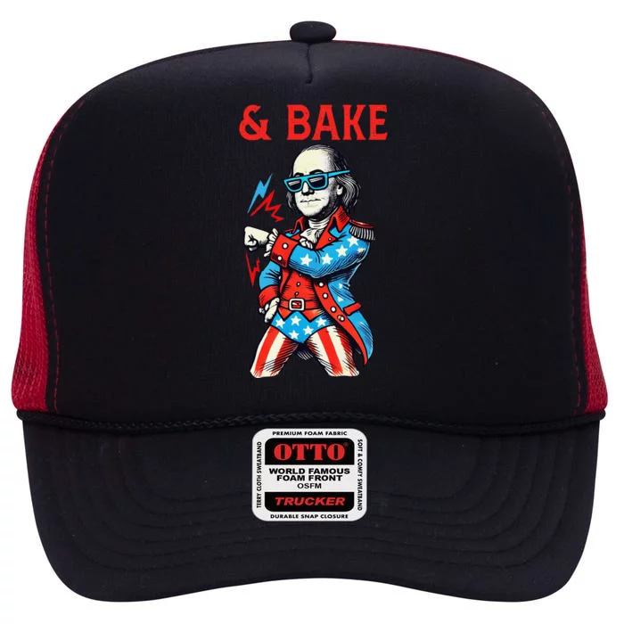 Funny Shake And Bake 4th Of July Couple Matching & Bake High Crown Mesh Trucker Hat