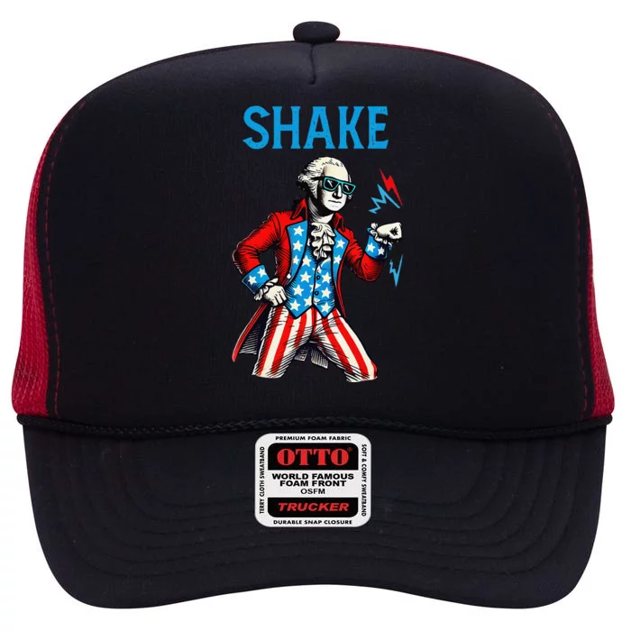 Funny Shake And Bake 4th Of July Couple Matching Shake High Crown Mesh Trucker Hat