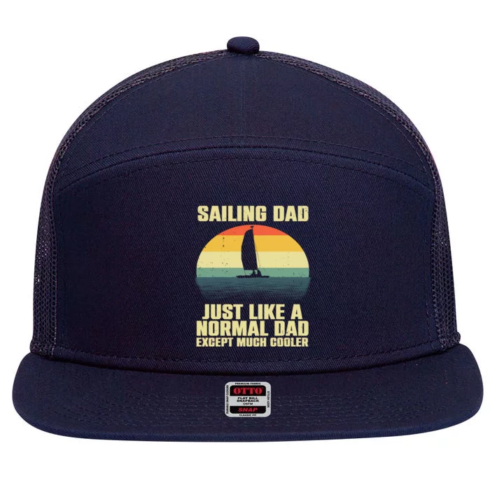 Funny Sailing Art For Dad Sailing Sailor Sail Sailboat 7 Panel Mesh Trucker Snapback Hat