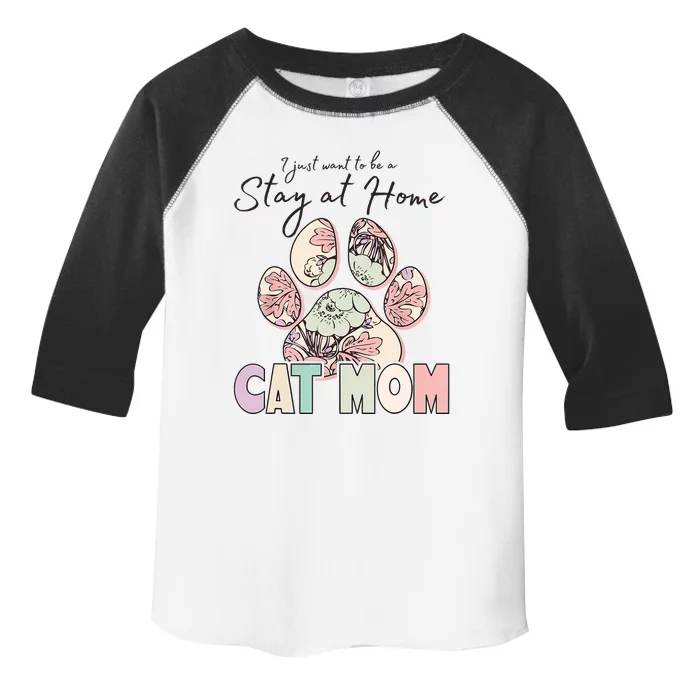 Funny Stay At Home Cat Mom Toddler Fine Jersey T-Shirt