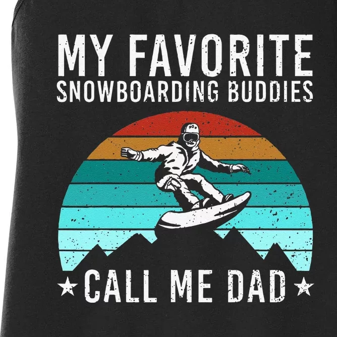 Funny Snowboarding Art Dad Father Snowboard Snowboarder Women's Racerback Tank