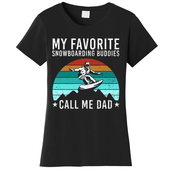 Funny Snowboarding Art Dad Father Snowboarder Women's T-Shirt