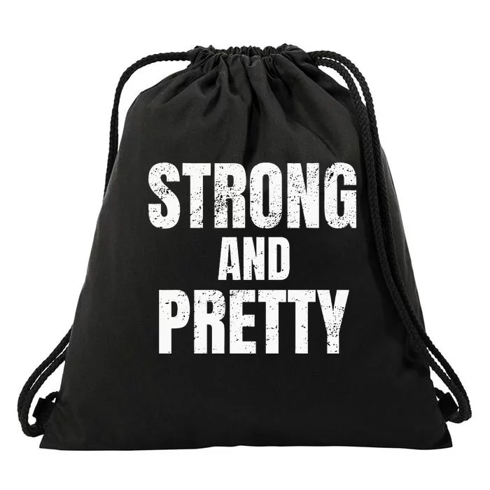 Funny Strong And Pretty Strongman Fitness Gym Gift Drawstring Bag