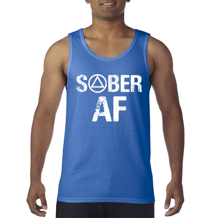 Funny Sober Af Sobriety Recovery Aa Alcoholic Support Gift Tank Top