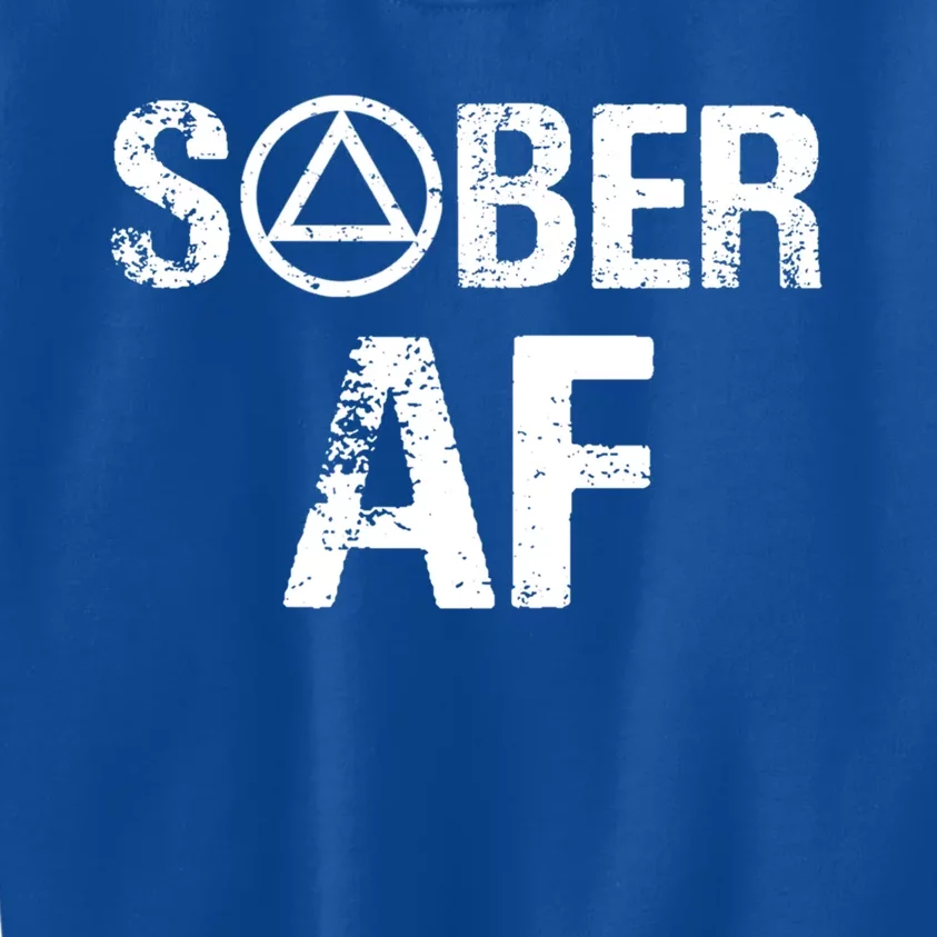 Funny Sober Af Sobriety Recovery Aa Alcoholic Support Gift Kids Sweatshirt