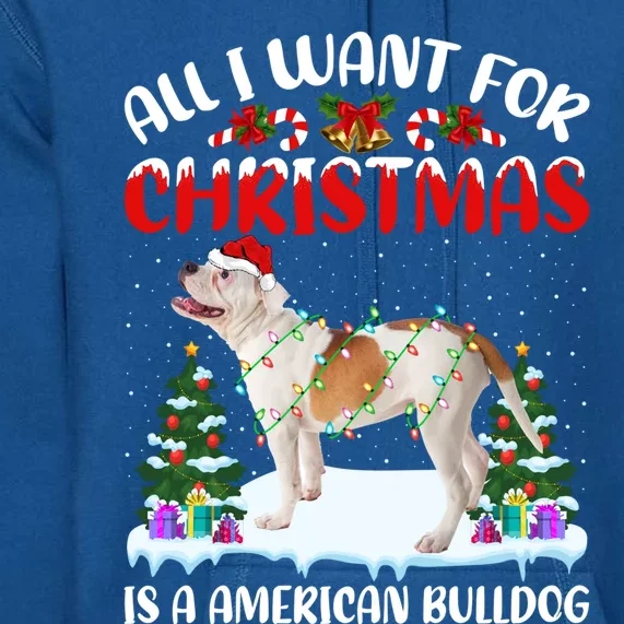 Funny Santa All I Want For Christmas Is A American Bulldog Gift Premium Hoodie