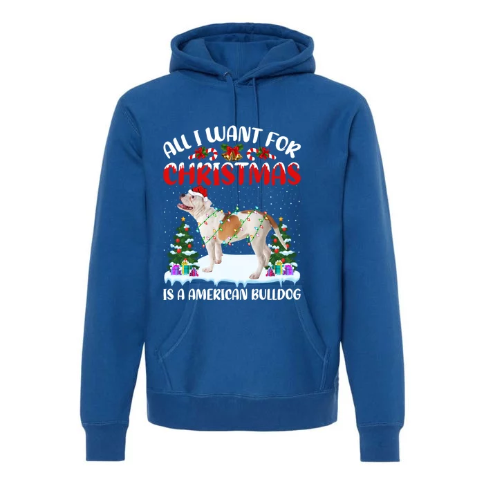 Funny Santa All I Want For Christmas Is A American Bulldog Gift Premium Hoodie