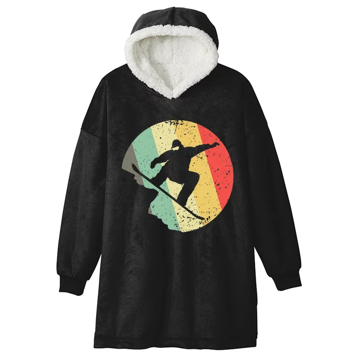 Funny Snowboarding Art For Snowboarder Snowboard Hooded Wearable Blanket