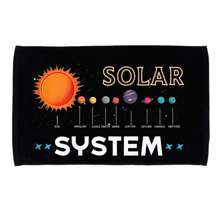 funny Space and Rocket Design for Solar System Microfiber Hand Towel