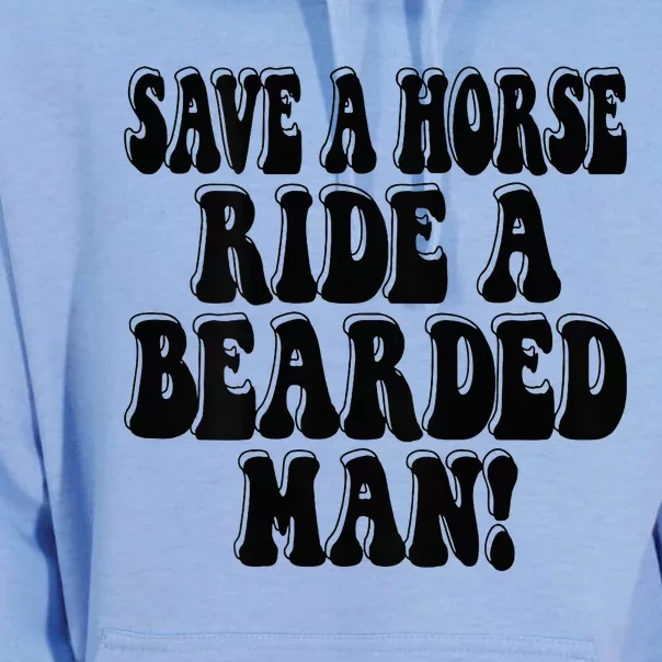 Funny Save A Horse Ride A Bearded Man Unisex Surf Hoodie