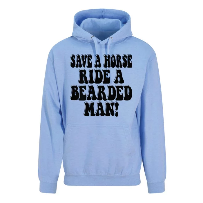 Funny Save A Horse Ride A Bearded Man Unisex Surf Hoodie