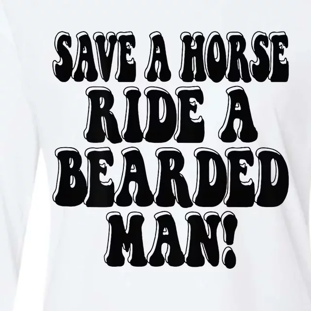 Funny Save A Horse Ride A Bearded Man Womens Cotton Relaxed Long Sleeve T-Shirt