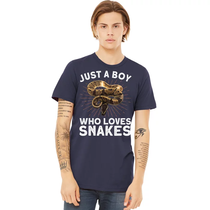 Funny Snake Art For Boys Reptile Animal Snake Lover Premium T-Shirt