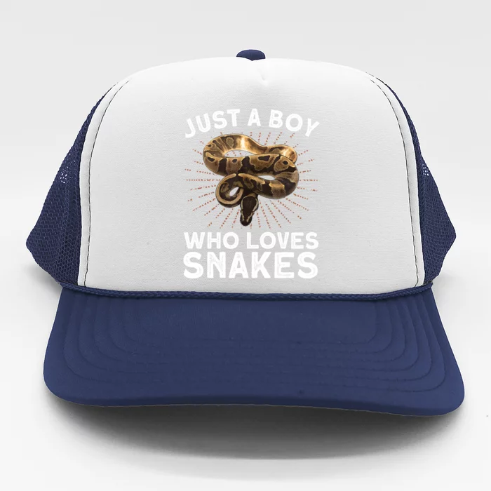 Funny Snake Art For Boys Reptile Animal Snake Lover Trucker Hat