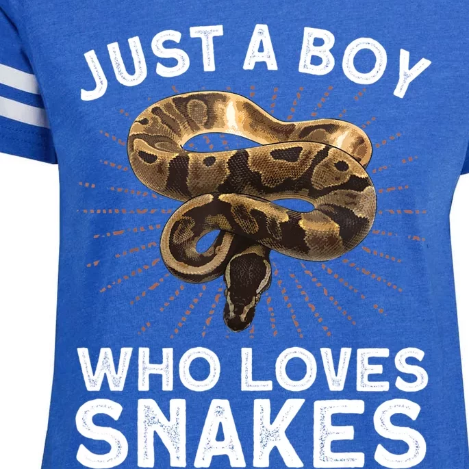 Funny Snake Art For Boys Reptile Animal Snake Lover Enza Ladies Jersey Football T-Shirt