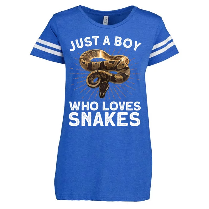 Funny Snake Art For Boys Reptile Animal Snake Lover Enza Ladies Jersey Football T-Shirt