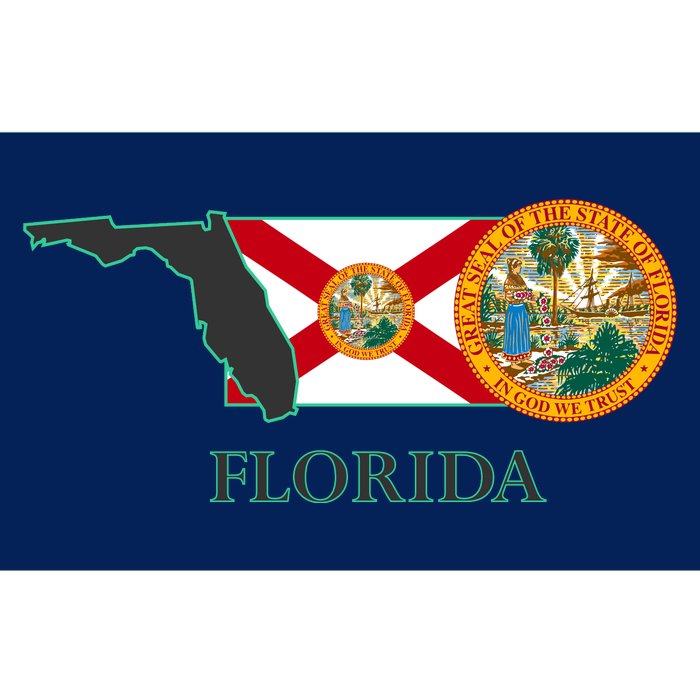 Florida Seal And Flag Bumper Sticker