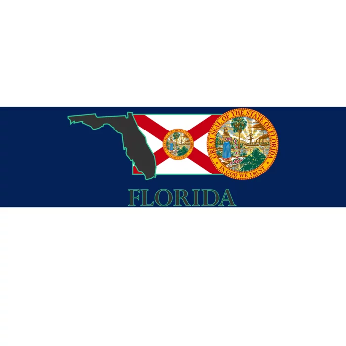 Florida Seal And Flag Bumper Sticker