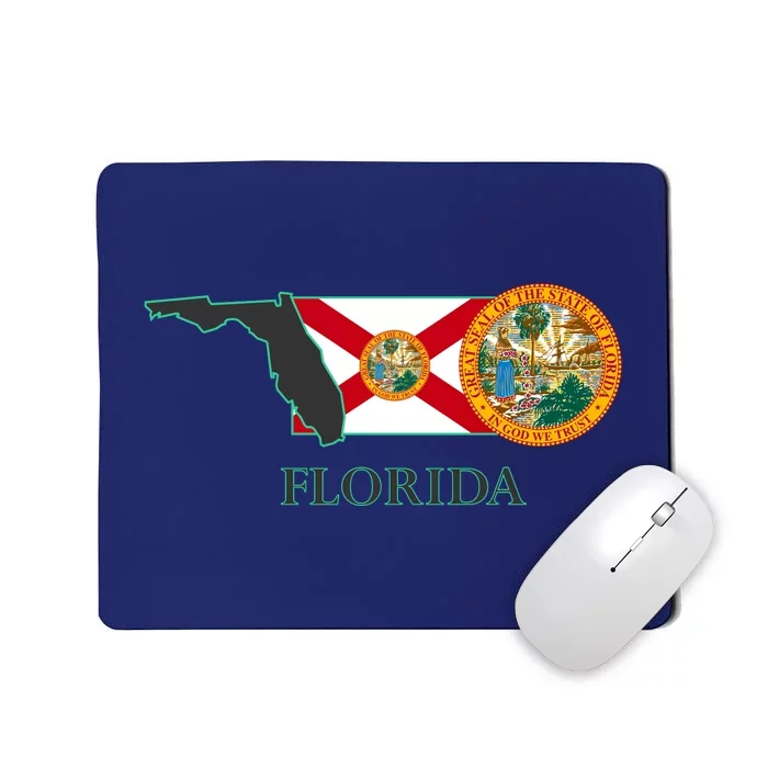 Florida Seal And Flag Mousepad